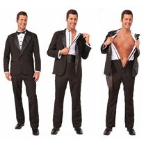 Instant Zip Up Stripper Tuxedo Adult X-Large