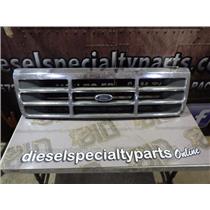 1993 - 1997 FORD F350 F250 XLT 7.3 IDI DIESEL ZF5 4X4 OEM CHROME GRILL GOOD CON