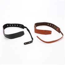 2 Gibson ASGG-SL20 Saddle Leather Black & Tan Guitar Straps Mitch Holder #48674