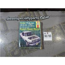 1994 - 2001 DODGE 1500 1994 -2002 DODGE 2500 3500 HAYNES REPAIR MANUAL BOOK