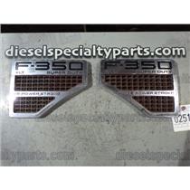 2008 2009 2010 FORD F350 XLT 6.4 POWERSTROKE DIESEL CHROME FENDER EMBLEMS SET