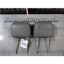 2006 2007 FORD F350 LARIAT CREWCAB REAR SEAT LEATHER HEAD RESTS - PAIR - GREY