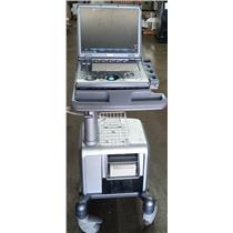 GE Logiq E Portable Ultrasound w/ Docking Cart, DVD Recorder, & Graphic Printer