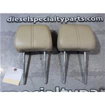 2008 2009 FORD F350 LARIAT CREWCAB REAR SEAT LEATHER HEADRESTS PAIR (TAN)