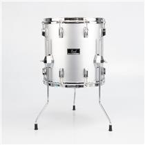 Pearl Maple Shell 14"x14" Silver MIJ Floor Tom Drum w/ Pad & Mounts #54041