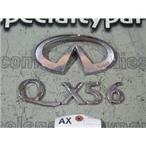 2004 2005 INFINITY QX56 5.6L V8 AUTO 4X4 OEM EMBLEMS SET OF (5) CHROME