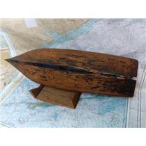 Boaters' Resale Shop of TX 2409 0171.31 PRIMITIVE WOODEN BOAT HULL & STAND MODEL