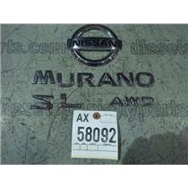 2005 2006 NISSAN MURANO AWD 3.5 6CYL SUV OEM EXTERIOR BODY EMBLEMS SET