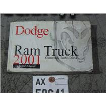 2001 DODGE RAM 2500 3500 SLT 5.9 CUMMINS DIESEL AUTO 4X4 OEM OWNERS MANUAL