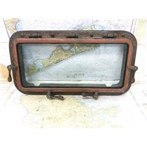 Boaters' Resale Shop of TX 2501 0254.57 BRONZE 8" x 14.75" PORTLIGHT & TRIM
