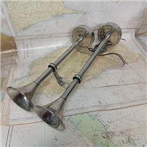 Boaters' Resale Shop of TX 2502 2747.04 MARINCO 12V DUAL TRUMPET HORNS 10029XLP