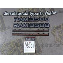 1999 2000 2001 2002 DODGE RAM 3500 CUMMINS DIESEL SLT / LARAMIE OE EMBLEMS (SET)