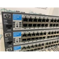 LOT 3 HP ProCurve J9021A 24-Port Gigabit Switch 2810 24G Used Reset