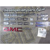 2008 2009 GMC SIERRA 3500 6.6 LMM DIESEL OEM EMBLEMS (GMC 3500HD SIERRA) SET