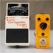 Boss TU-3 Tuner & Mooer Yellow Comp Compressor Guitar Effects Pedals #55984