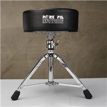Pork Pie Solid Black Top Double Braced Round Drum Throne #55906
