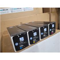 Full Set of Four New Genuine HP 128A Toner Cartridges New Unused Sealed Original