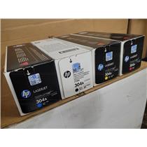 Full Set of Four New Genuine HP 304A Toner Cartridges New Unused Sealed HP