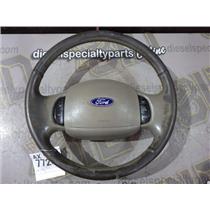 2002 2003 FORD F350 LARIAT CREWCAB OEM INTERIOR STEER WHEEL HORN (TAN) LEATHER