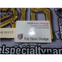 1999 DODGE 2500 SLT 5.9 24V DIESEL NV5600 4X4 OEM OWNERS MANUAL