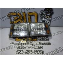 2003 2004 FORD F350 F250 XLT 6.0 DIESEL ZF6 4X4 AFTERMARKET BLACK HEADLIGHTS LED