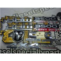 2008 2009 DODGE 3500 6.7 DIESEL AUTO 4X4 OEM EMBLEMS (SET) CUMMINS DIESEL