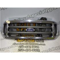 2002 2003 FORD F350 F250 XLT 4X4 7.3L CHROME GRILLE GRILL 2C348200AAW NICE SHAPE