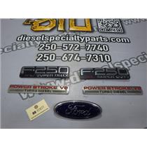 2003 2004 FORD F350 F250 XL 6.0 DIESEL ZF6 4X4 EMBLEMS BADGE SET ( 5 ) OEM
