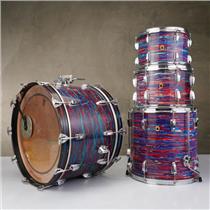 1968 Ludwig 4-Piece Psychedelic Red Drums #59132