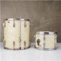 1940's Slingerland Radio King White Marine Pearl Rack & Floor Toms #59131