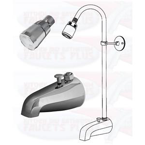 Polished Chrome Conversion Kit Add A Shower Diverter Tub Spout