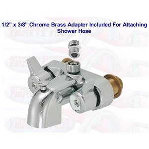 Chrome 3-3/8" Clawfoot Tub Add-A-Shower Bathcock Faucet ...