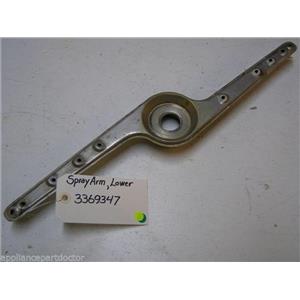 WHIRLPOOL DISHWASHER 3369347 LOWER SPRAY ARM USED PART ASSEMBLY