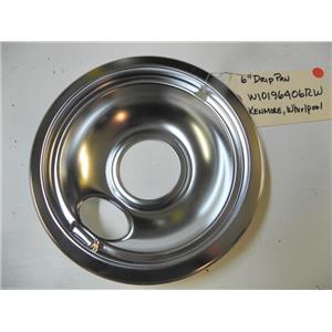 NEW WHIRLPOOL KENMORE OVEN RANGE STOVE 6 INCH CHROME DRIP PAN BOWL W10196406RW