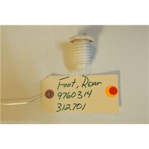 WHIRLPOOL STOVE 9760314   312701    Foot, Rear   used