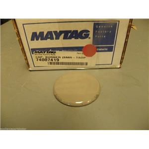 Maytag Whirlpool Stove 74007419 Small Burner Cap Taupe (chipped) NEW IN BOX