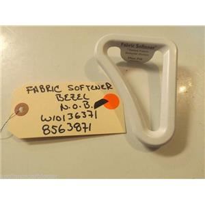 WHIRLPOOL/MAYTAG/KENMORE WASHER W10136371 8563871 Bezel, Fabric Softener Dispens