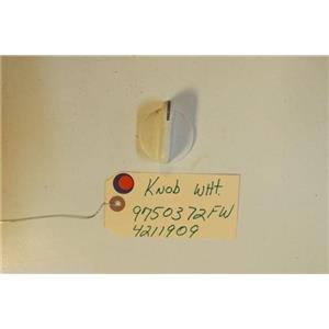 KITCHENAID STOVE 9750372FW   4211909  Knob wht   USED PART