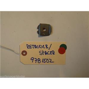 KITCHENAID STOVE 9781502 RETAINER/SPACER used part