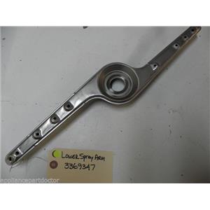 WHIRLPOOL DISHWASHER 3369347 LOWER SPRAY ARM USED PART ASSEMBLY