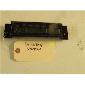 WHIRLPOOL DISHWASHER 3369564 SWITCH USED PART ASSEMBLY