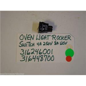 Kenmore STOVE 316246001  316448700  Oven Light Rocker Switch  4A 250V  8A 125V