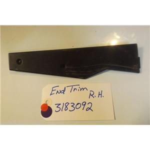 WHIRLPOOL STOVE 3183092 End Trim R.h. (black)   used part
