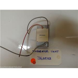 FRIGIDAIRE STOVE 316105103 INDICATOR LIGHT W/BRACKET   USED