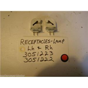 FRIGIDAIRE STOVE  3051223  3051222  Receptacles-lamp, Lh & Rh    USED PART