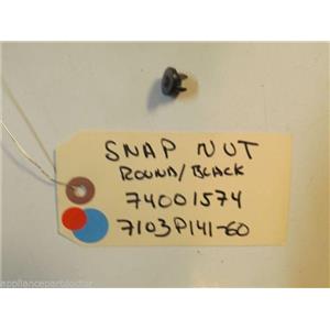WHIRLPOOL Stove 74001574  7103P141-60 NUT- SNAP ROUND BLACK USED