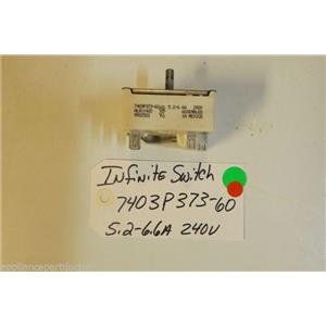 MAYTAG  Stove 7403P373-60  Infinite  switch  5.2-6.6a  240v  USED PART
