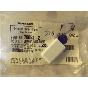 JENN AIR BOSCH REFRIGERATOR 70058-2 End Cap, Handle (wht)  NEW IN BOX