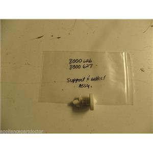 FRIGIDIARE DISHWASHER 8000626 8000627 SUPPORT & WHEEL USED PART ASSEMBLY