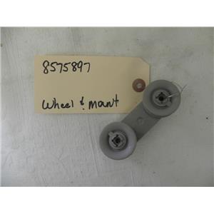 MAYTAG BUILT IN DISHWASHER 8575897 WHEEL & MOUNT ASSEMBLY USED PART